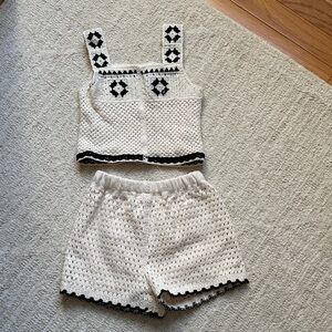 Girls summer crochet knit set